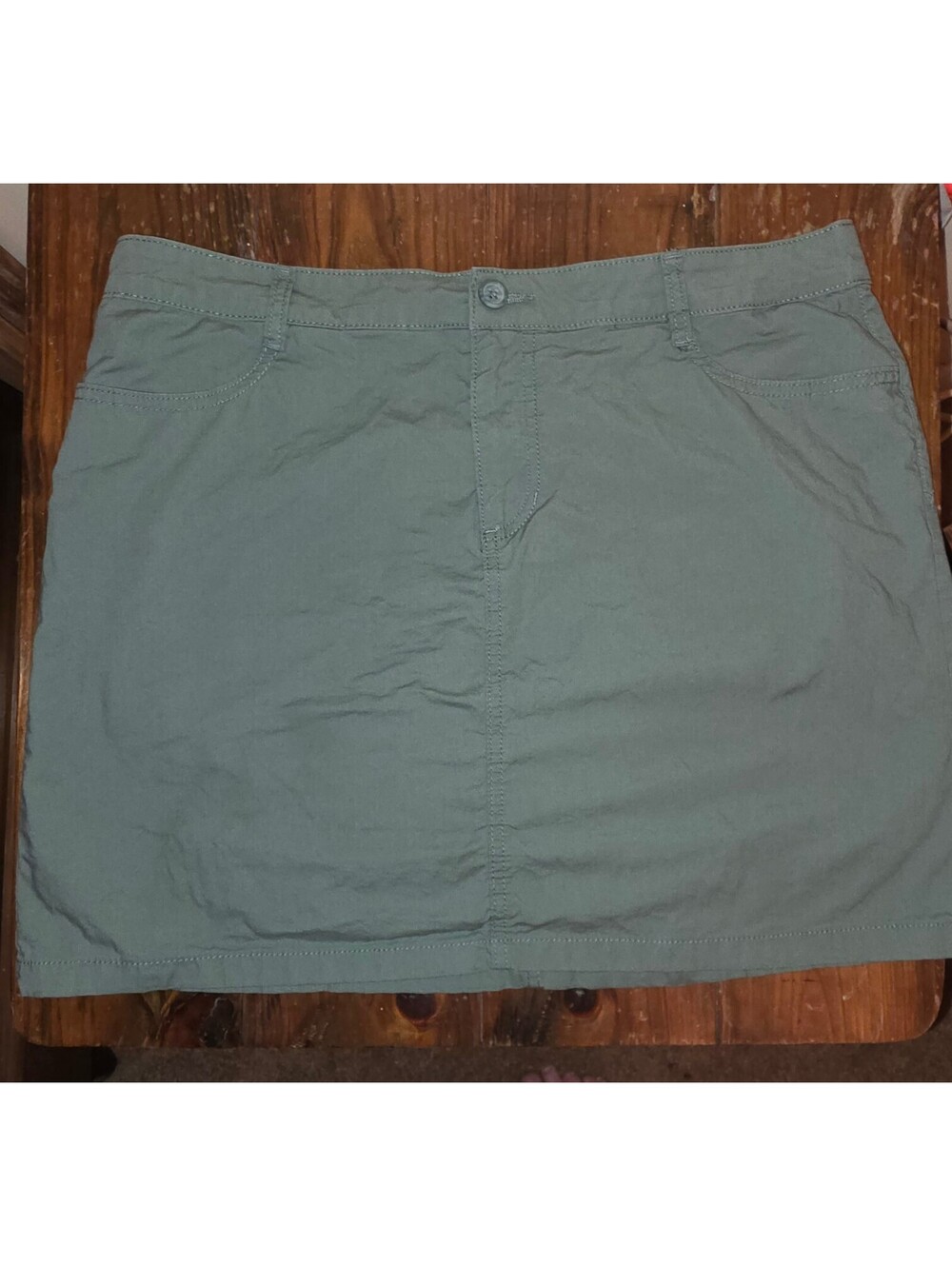 St. John's Bay Women's Skort Size 14 Olive Green Cotton Blend